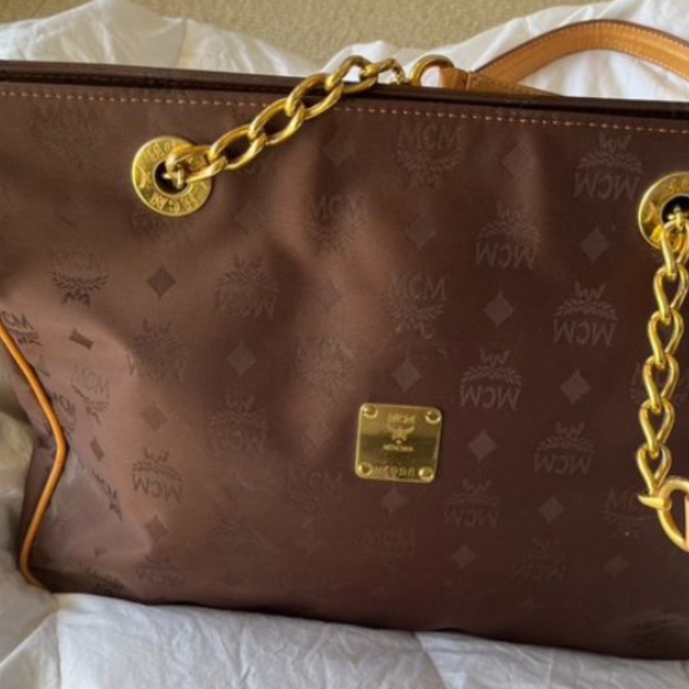 MCM Tote Bag Brown Monogram